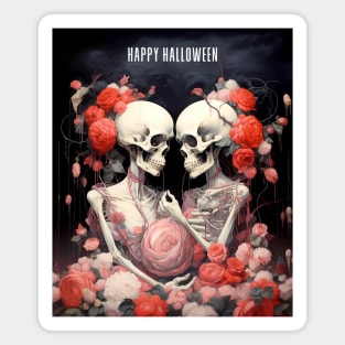 Happy Halloween: Halloween Skeletons in Love Magnet